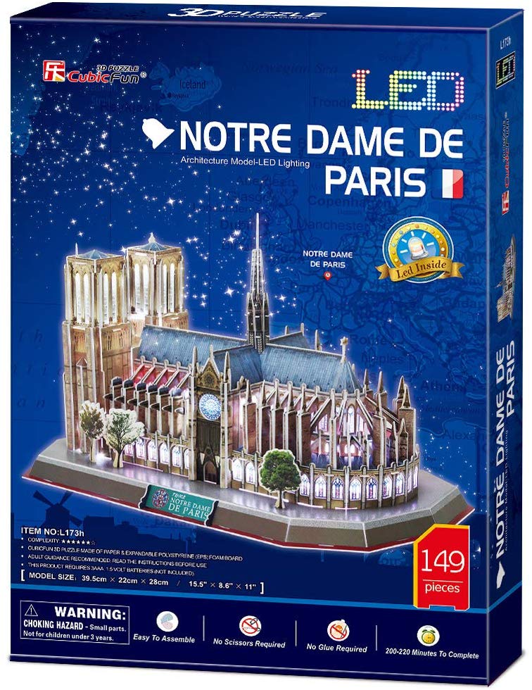 3D пазл конструктор Cubic Fun Notre Dame de Paris L173h PandaShop