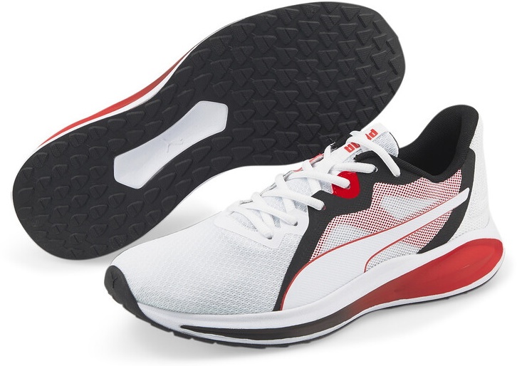 puma running shoes red white blue