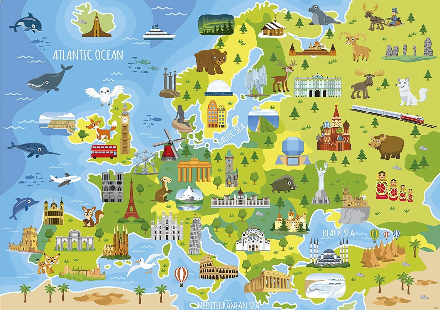 Карта Европы для детей