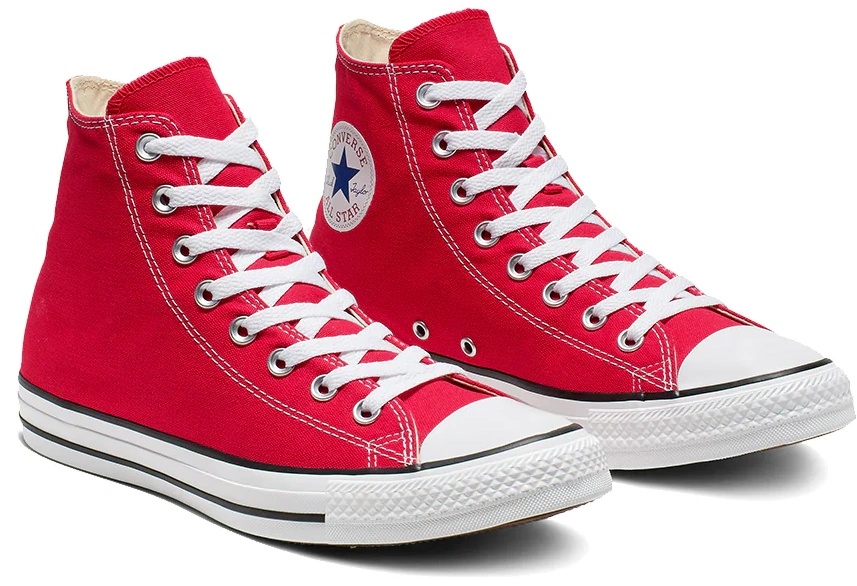 Full red converse shoes best sale