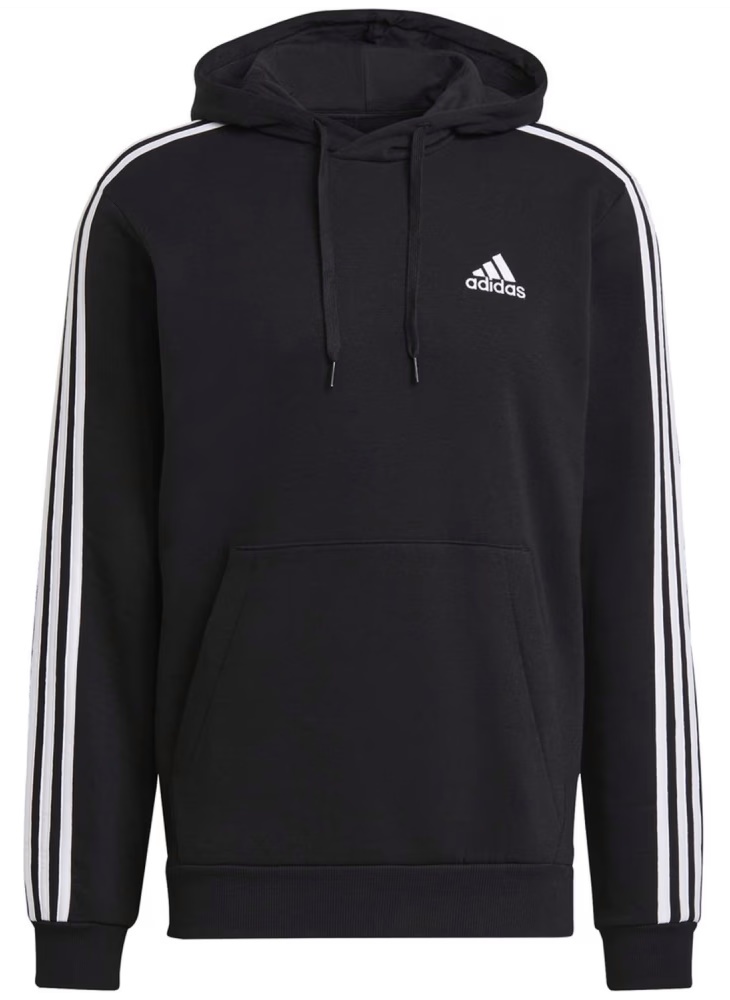 Adidas Hoodie 3 Stripes Fleece Black White s.S PandaShop.md