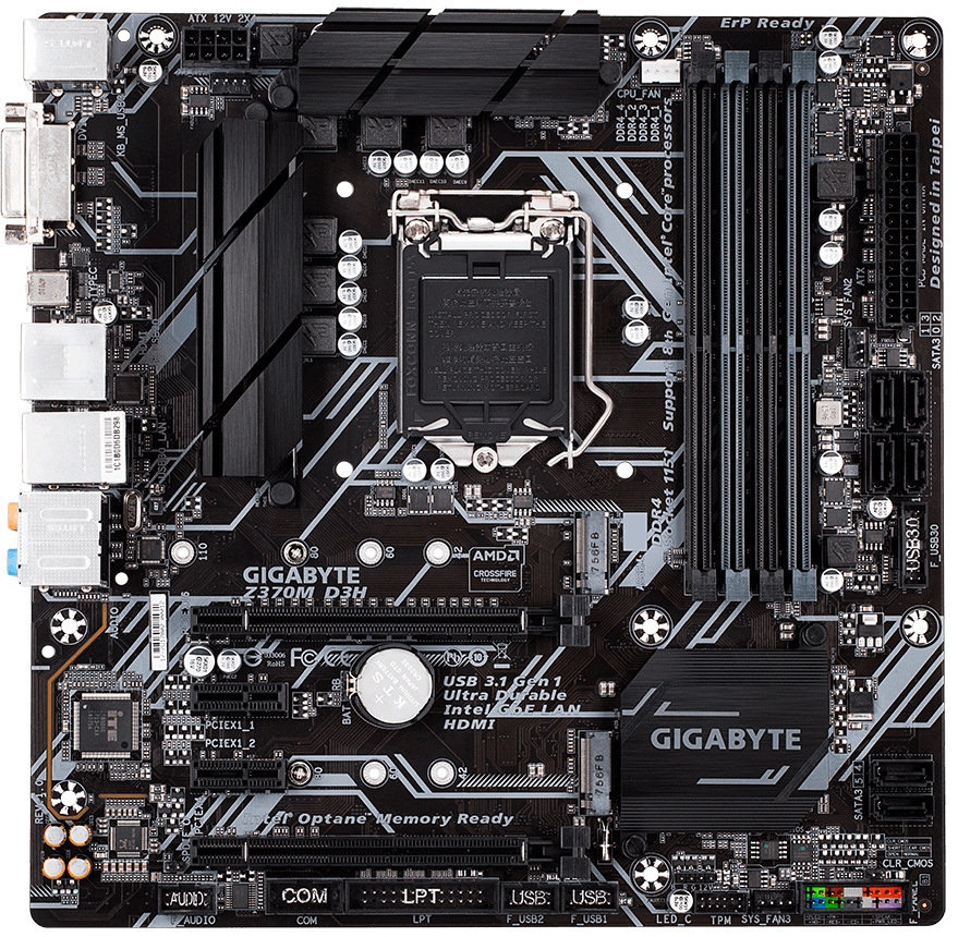 Материнская плата gigabyte z370m d3h как установить память м2