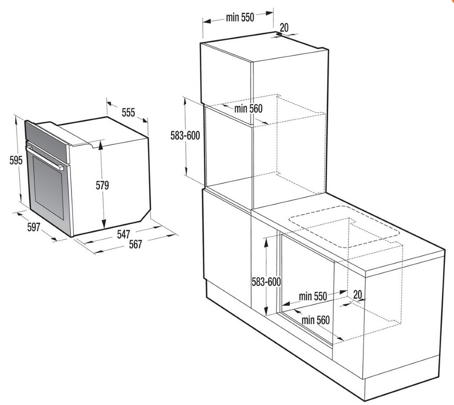 Электрический духовой шкаф gorenje bo735e20x