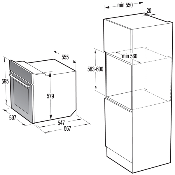 Электрический духовой шкаф gorenje bo735e20x